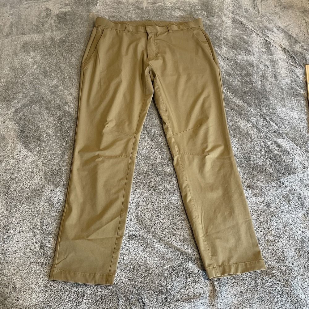 Fabletics Men's Size 34x29 The Only Pants Brown Stretch Performance Golf Casual - Picture 1 of 8